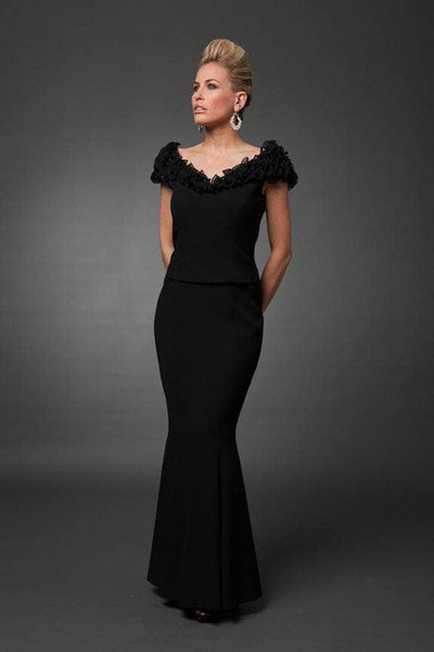 Alexander by Daymor 20032 Ruffle Cap Sleeved Long Gown