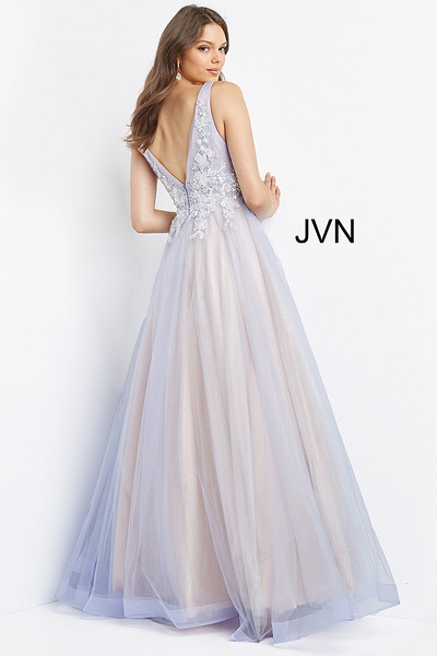 Jovani JVN07638 Sleeveless Plunging V-Neck Long Ballgown