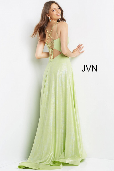 JVN by Jovani JVN08490 Sleeveless V-neck Back Cutout Dress
