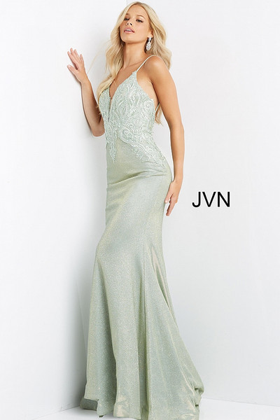 Jovani JVN08492 Sleeveless Glittered Open Back Sheath Dress Jovani JVN08492 Sleeveless Glittered Open Back Sheath Dress