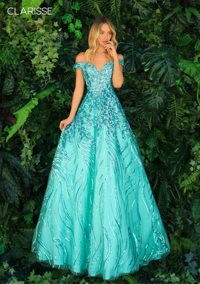 Clarisse 810290 Off-shoulder All Sequins Ball Gown