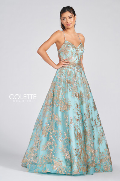 Colette by Daphne CL12201 Glitter Tulle Beaded Ballgown