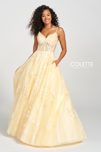 Colette by Daphne CL12202 Tulle and Lace Beaded Ballgown Colette by Daphne CL12202 Tulle and Lace Beaded Ballgown