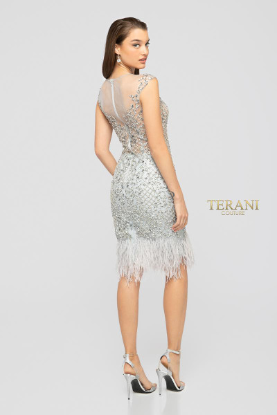 Terani Couture 1911C9024 Embellishments Cap Sleeves Dress
