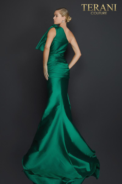 Terani Couture 2011E2044 Draped One Shoulder Taffeta Dress