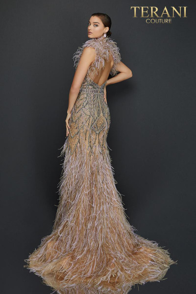 Terani Couture 2011GL2423 Halter Neck Beaded Pageant Dress