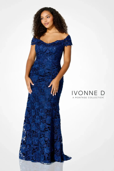 Ivonne D by Mon Cheri 122D65 Off Shoulder Embroidered Dress Ivonne D by Mon Cheri 122D65 Off Shoulder Embroidered Dress