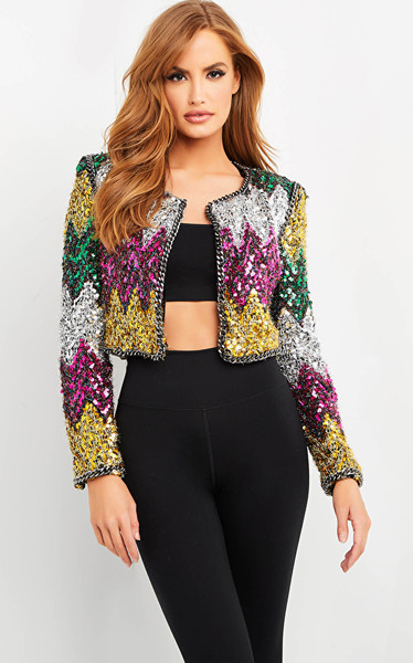 Jovani M05037 Long Sleeves Contemporary Jacket