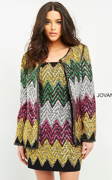 Jovani M05037 Long Sleeves Contemporary Jacket