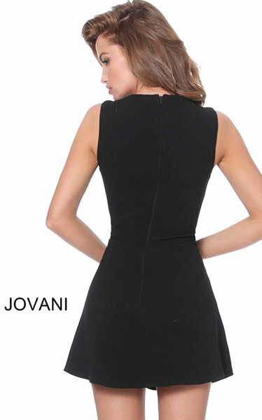 Jovani M1695 Jewel Neck Embellished Sleeveless Short Dress