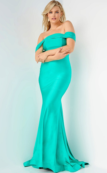 Jovani JVN08641 Off Shoulder Sheath Plus Size Prom Dress Jovani JVN08641 Off Shoulder Sheath Plus Size Prom Dress