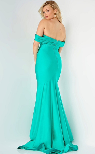 Jovani JVN08641 Off Shoulder Sheath Plus Size Prom Dress Jovani JVN08641 Off Shoulder Sheath Plus Size Prom Dress
