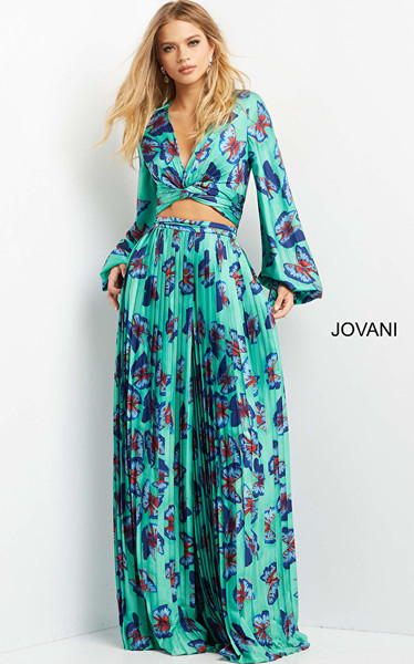 Jovani 06844 Print Long Sleeve Contemporary Top.