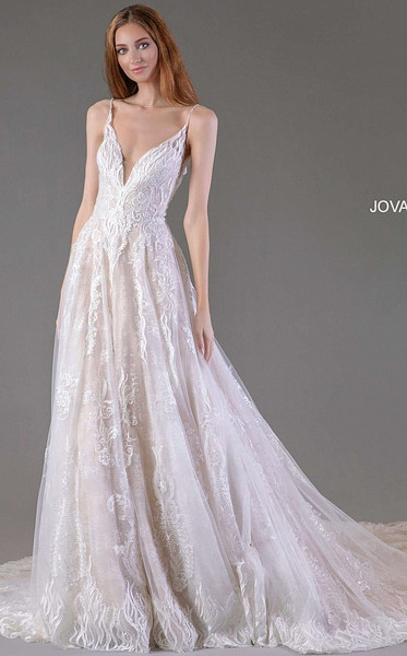 Alina Voce By Jovani AV05386 Plunging Neckline Wedding Dress