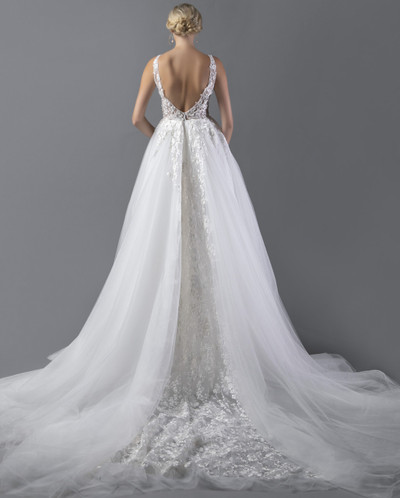 Alina Voce By Jovani AV05373 Lace V-Neck Wedding Ballgown