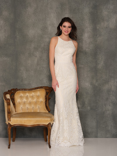 Dave and Johnny 10331 Sleeveless Deep Back Wedding Gown Dave and Johnny 10331 Sleeveless Deep Back Wedding Gown