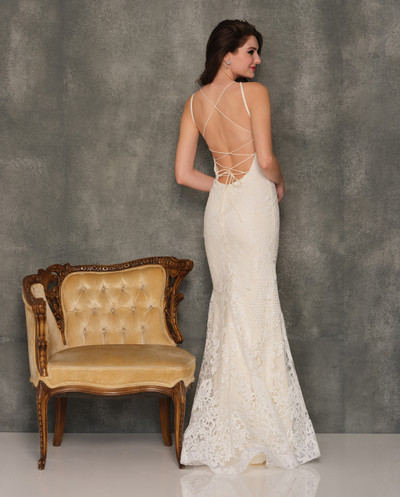 Dave and Johnny 10331 Sleeveless Deep Back Wedding Gown Dave and Johnny 10331 Sleeveless Deep Back Wedding Gown