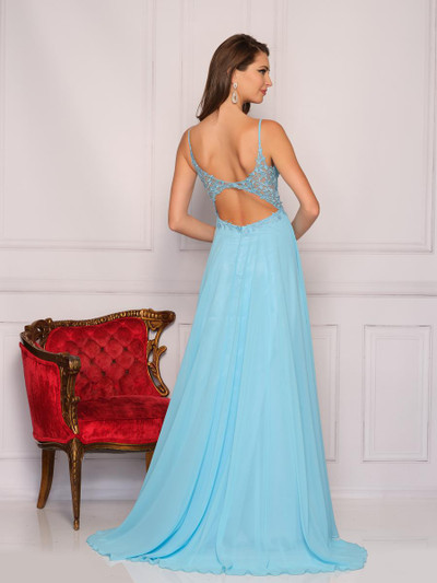 Dave and Johnny 10364 Corset with high Split Prom Dress