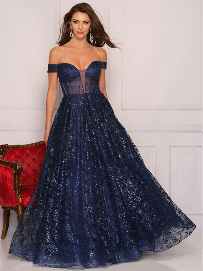 Dave and Johnny 10544 Navy Prom Dress Dave and Johnny 10544 Navy Prom Dress