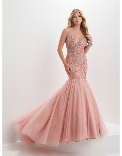 House of Wu 16025 V-neck Sleeveless Tiffany Designs Gown