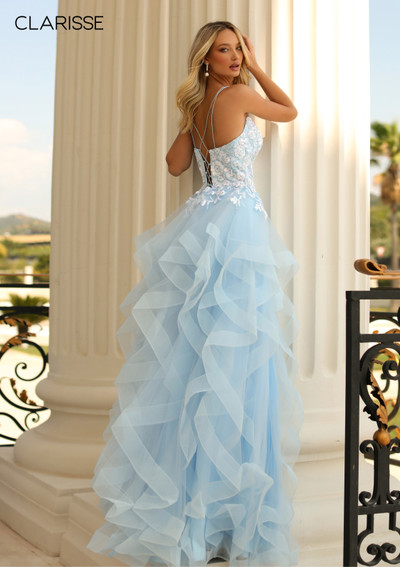 Clarisse 810593 Sleeveless Plunging V-neck Fitted Long Gown