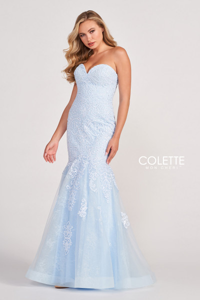 Colette by Daphne CL2005 Novelty Lace Long Prom Dress