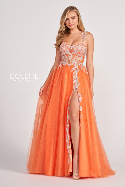 Colette by Daphne CL2020 Glitter Tulle Lace Prom Dress