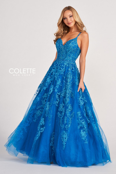 Colette by Daphne CL2026 Tulle Lace Long Prom Dress