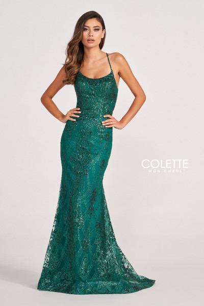 Colette by Daphne CL2031 Novelty Glitter Long Prom Dress