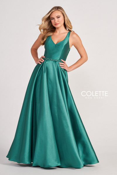 Colette by Daphne CL2034 Poly Shantung Long Prom Dress