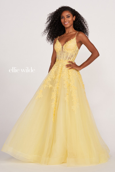 Ellie Wilde by Mon Cheri EW34036 Embroidered Lace Long Dress