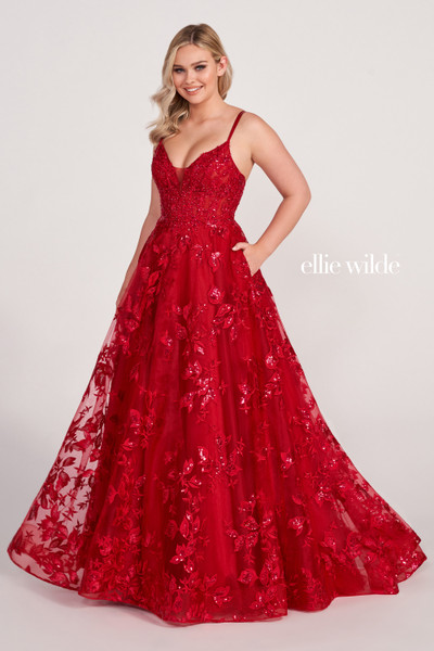 Ellie Wilde by Mon Cheri EW34119 Embroidered Lace Long Dress