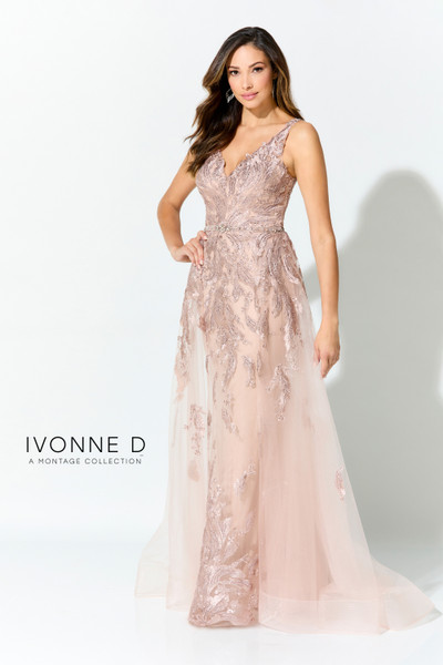 Ivonne D by Mon Cheri ID924 Tulle Net Embroidery Long Dress