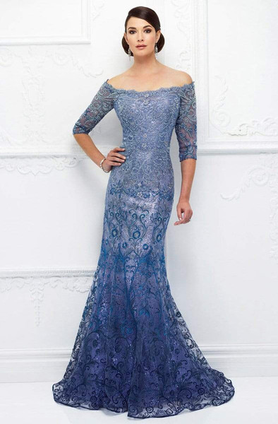 Ivonne D by Mon Cheri 118D07 Ombre Sequin Metallic Lace Gown