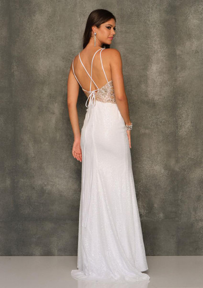 Dave and Johnny 11030 Sleeveless V-neck Slim-fit Prom Dress