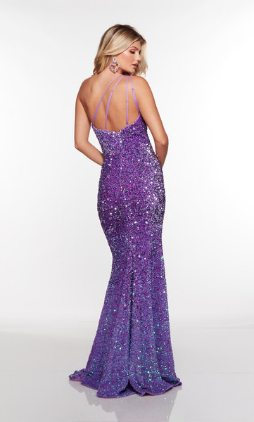 Alyce Paris 61336 Ombre Sequins One Shoulder Long Prom Dress