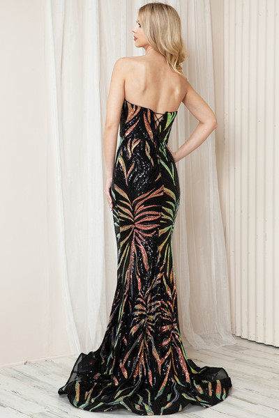 Amelia Couture 7028 Satin Mesh Sequins Sleeveless Long Dress Amelia Couture 7028 Satin Mesh Sequins Sleeveless Long Dress