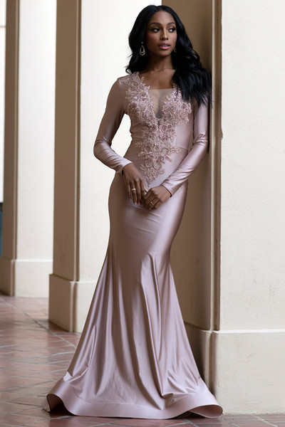 Amelia Couture 382 Embellishments Sleeveless Long Dress
