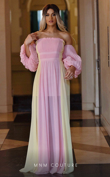 MNM Couture R07506 Off Shoulder Neck Long Evening Dress