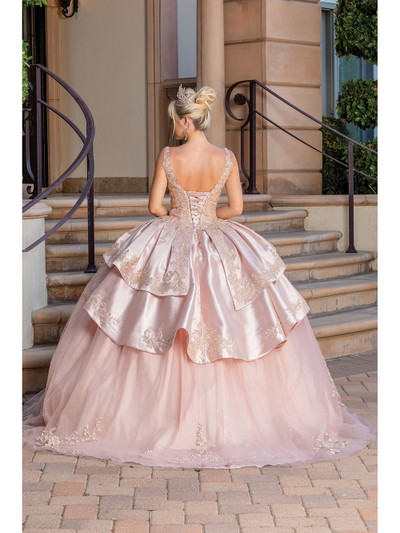 Dancing Queen 1682 V-neck Sleeveless Quinceanera Ballgown