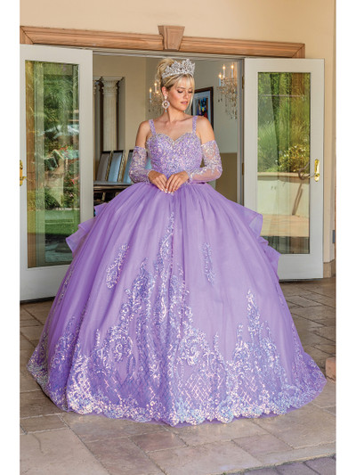 Dancing Queen 1671 Sweetheart Neck Bow Ornate Ballgown