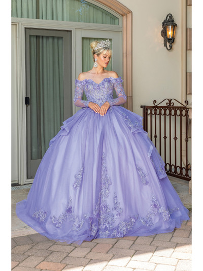 Dancing Queen 1667 Off Shoulder Sweetheart Neck Ballgown