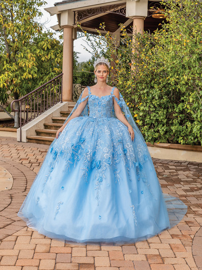 Dancing Queen 1664 V-neck Sleeveless Quinceanera Ballgown