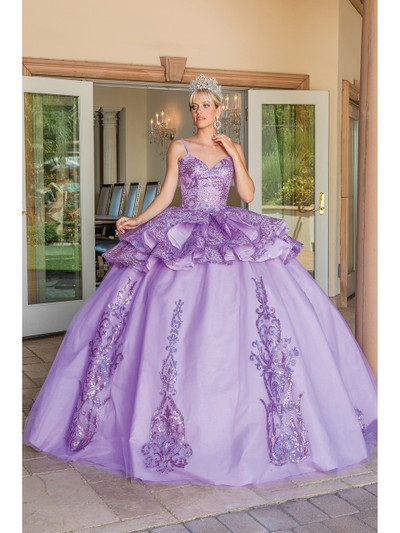 Dancing Queen 1656 V-neck Sleeveless Quinceanera Ballgown