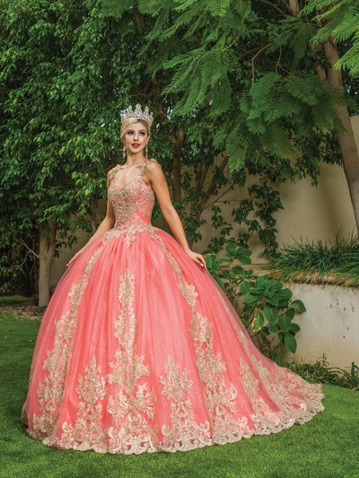 Dancing Queen 1629 V-neck Sleeveless Quinceanera Ballgown