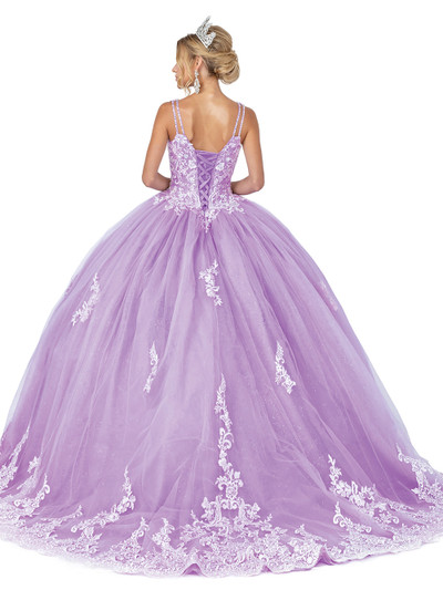 Dancing Queen 1608 V-Neck Sleeveless Embroidery Ballgown