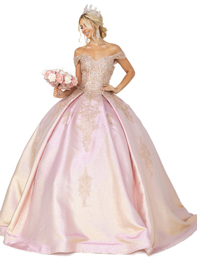 Dancing Queen 1585 Rhinestones Lace Appliques Long Ballgown