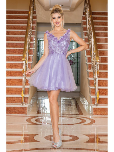 Dancing Queen 3297 Sweater Neck Sleeveless Homecoming Dress