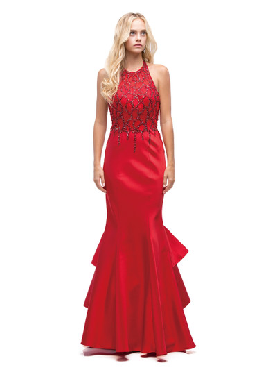 Dancing Queen 9910 Illusion Halter Neck Embellished Dress