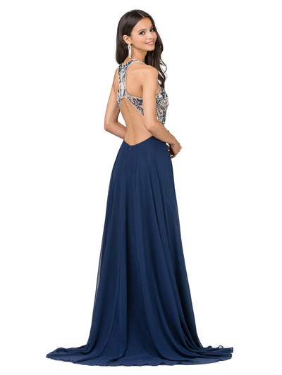Dancing Queen 9901 Illusion Scoop Sleeveless Beaded Dress